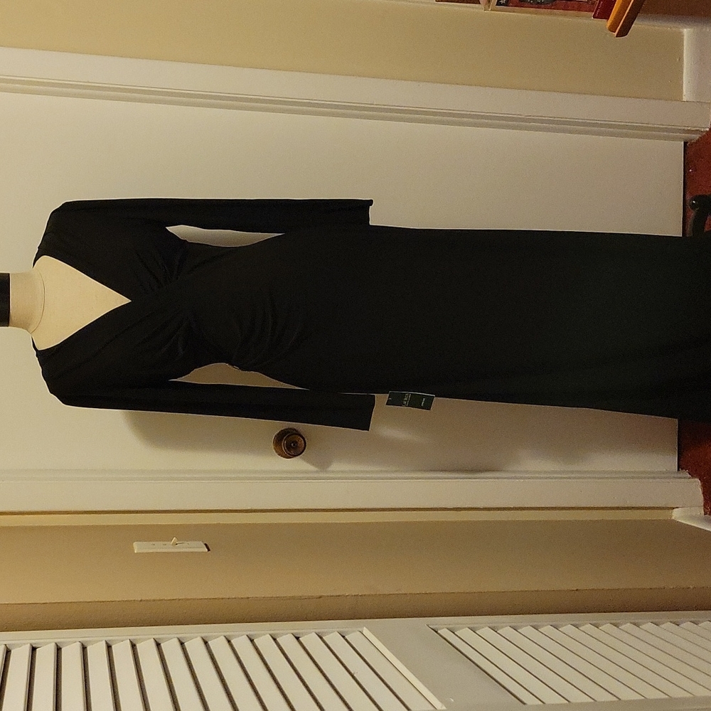 NWT: Ralph Lauren Brooch Jersey Gown